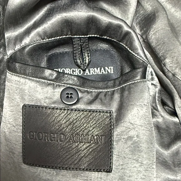 Giorgio Armani Men's Black Leather Jacket - Picture 6 of 10